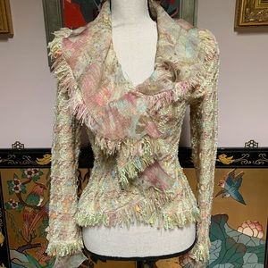 Emanuel Ungaro Paris Jacket with silk ruffles sz 36